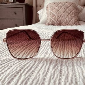 Rose Gold frame oversized sunglasses